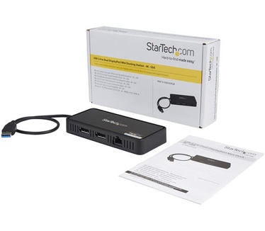 Startech.com USB naar dual DisplayPort mini docking station 2x 4K 60Hz GbE USB 3.0