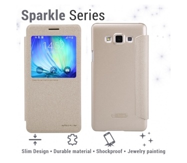 Nillkin Leather Case Samsung Galaxy A7 - Sparkle Series - Gold