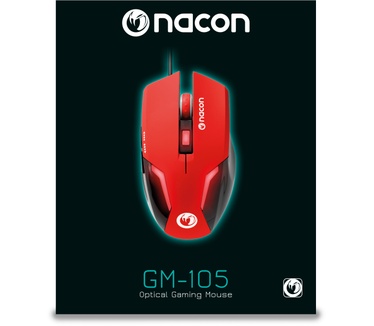 Nacon GM-105 wired gaming muis 2400dpi - rood