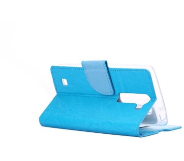 Luxe Lederen Bookcase hoesje voor de LG G4 Mini Compact - Blauw (LG G4 Mini Compact) Blauw