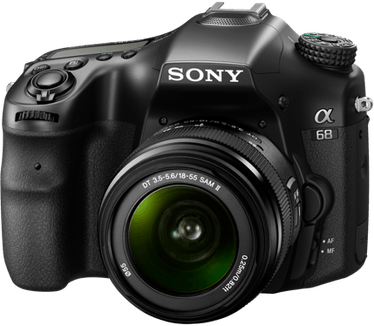 Sony Alpha 68 + 18-55mm-zoomlens Zwart