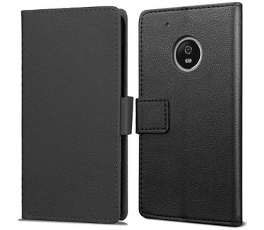 qMust Motorola Moto G5S Wallet Hoesje Zwart