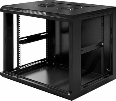 Alfaco Alfaco 19-6406, 6U, 19" Patchkast - Wandkast met glazen voordeur, (BxDxH) 600x450x368mm, zwart