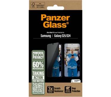 PanzerGlass Privacy Screen Protector Samsung Galaxy S25 | S24 | Ultra-Wide Fit