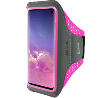Mobiparts Comfort Fit Sport Armband Samsung Galaxy S10 Neon Pink