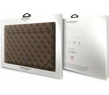 Guess 4G Triangle Laptoptas voor o.a. Apple MacBook (16") - Bruin Bruin