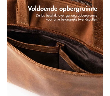 Accezz Leather Laptop schoudertas