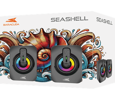 Baracuda SEASHELL Rainbow | 2.0 Stereo Luidsprekerset USB | 2x3000mW | Zwart