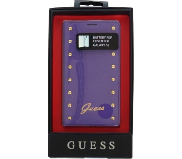 Guess Originele Studded Collection Folio Bookcase hoesje - Paars voor de Samsung Galaxy S5 / S5 Plus / S5 Neo Paars