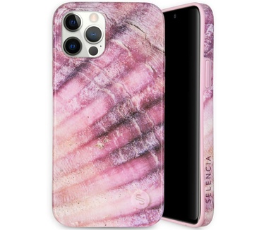 Selencia Aurora Fashion Backcover iPhone 12 (Pro) - Duurzaam hoesje - 100% gerecycled - Ocean Shell Purple