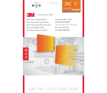 3M Gold Privacyfilter voor breedbeeldlaptop met hoge resolutie 14" (1920x1080)