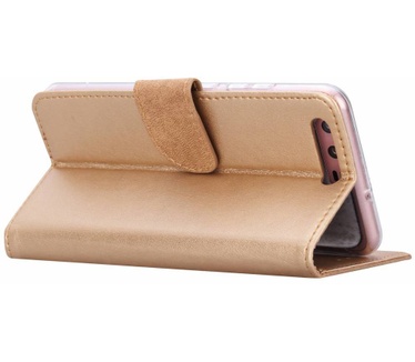 Luxe Lederen Bookcase hoesje voor de Huawei P10 - Goud (Huawei P10) Goud