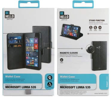 BeHello Microsoft Nokia Lumia 535 Wallet Case Black