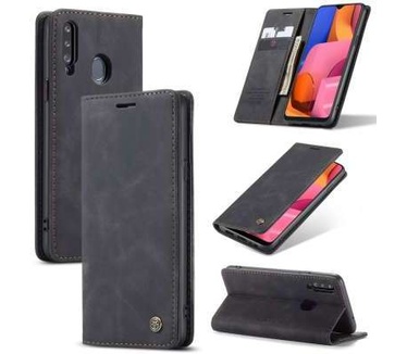 Caseme Samsung Galaxy A20s Retro Wallet Case - Zwart