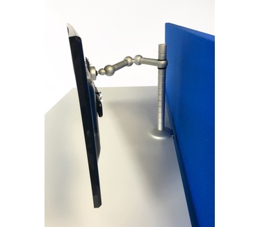 R-Go Tools E-Motion Monitorarm, verstelbaar, zilver