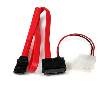 Startech StarTech.com Slimline SATA Female to SATA with LP4 Power Cable Adapter - SeriÃ«le ATA-kabel - Slimline Serial ATA (V) - 4-PIN in