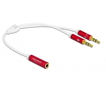 Delock 66523 - Kabel Klinke 4 Pin 3.5 mm Bu.> 2 x 3 3.5 St. 0.20 m