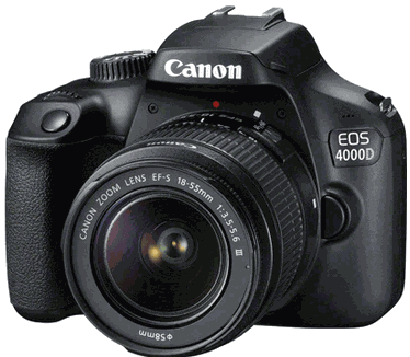 Canon EOS 4000D + 18-55mm f/3,5-5,6 + Tas + Geheugenkaart Zwart