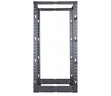 Intellinet 19" 4 Post Open Frame Rack, 48U, Flatpack, Black