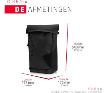 HP OMEN Transceptor 15 Rolltop Zwart