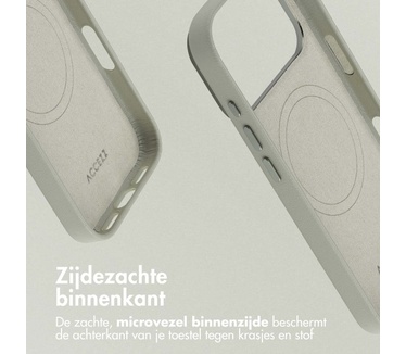 Accezz MagSafe Leather Backcover voor de Apple iPhone 18 Pro Max / 17 Pro Max - Light Grey