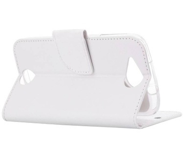 Luxe Lederen Bookcase hoesje voor de Acer Liquid Jade - Wit (Acer Liquid Jade) Wit