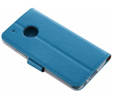 Luxe Lederen Bookcase hoesje voor de Motorola Moto G5 Plus - Blauw (Motorola Moto G5 Plus) Blauw