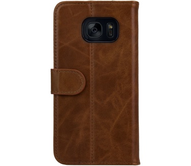 Rosso Deluxe Samsung Galaxy S7 Hoesje Echt Leer Book Case Bruin (Samsung Galaxy S7) Bruin