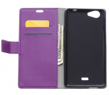 Kees Lederlook Portemonnee Hoesje Wiko Pulp FAB - Paars