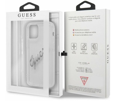 Guess Vintage Transparent Case - iPhone 12/12 Pro (6.1") - Zilver Zilver