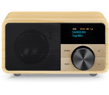 Sangean DDR-7 Mini DAB+ radio - Draagbare wekkerradio met Bluetooth en FM - 116 x 65 x 74 mm - Hout