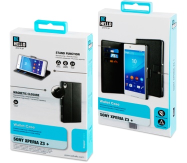 BeHello Sony Xperia Z3+ Wallet Case Black