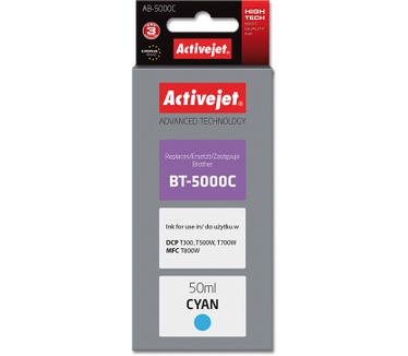 Activejet Activejet AB-5000C inkt (vervanging Brother BT-5000C; Supreme; 50 ml; blauw)