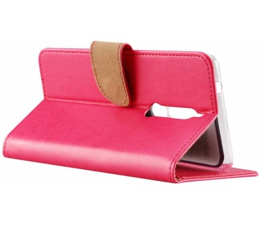 Luxe Lederen Bookcase hoesje voor de Nokia 5.1 - Roze (Nokia 5.1) Roze