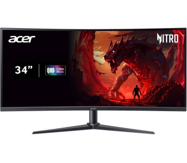 Acer Nitro Nitro XZ340CURX0 34 inch gaming monitor (86 cm display) UWQHD, VA, 200Hz, 5ms (GTG), DP 1.4, 2x HDMI 2.1, gebogen, in hoogte verstelbaar, FreeSync Premium