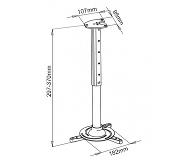 Techly Projector Ceiling Stand Extension 30-37 cm Silver ICA-PM 102S