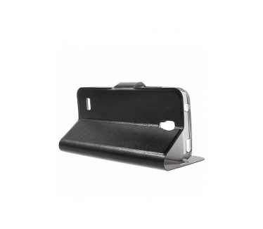 Merkloos Huawei Y5 Crazy Horse Leather Wallet hoesje Zwart