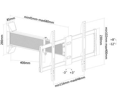 Newstar TV/Monitor Wall Mount (Full Motion) for 37"-70" Screen - Black