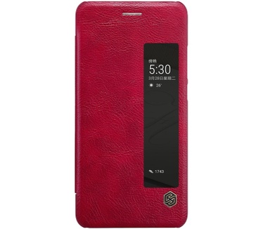 Nillkin Qin S-View Slim Book Case voor Huawei P10 Plus - Rood Rood