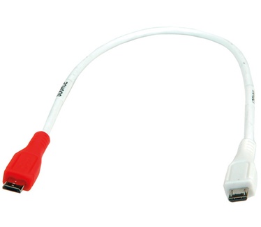 Value USB 2.0 Oplaadkabel, Micro B male to Micro B male 0,3m