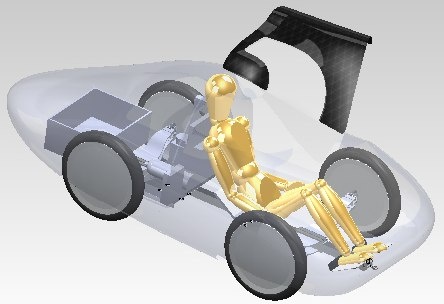 Ontwerp van zuinige auto gemaakt door Green Team Twente