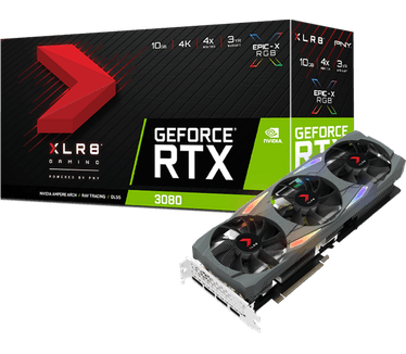 Nvidia GeForce GeForce RTX 3080 10GB XLR8 Gaming EPIC-X RGB Triple Fan Edition (VCG308010TFXMPB)