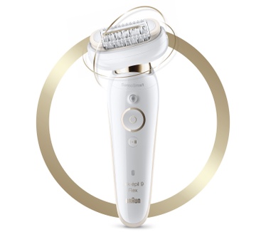 Braun Silk-épil 9 Flex 9-001 - Epilator Met Flexibele Kop Makkelijker Ontharen, Wit/Goud
