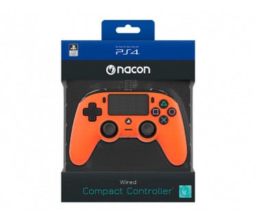 Nacon Officieel gelicenseerde Wired Compact Controller voor PS4 - oranje Oranje