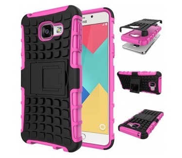 qMust Samsung Galaxy A3 (2016) Rugged Hybrid Case - Dual Protection - Pink