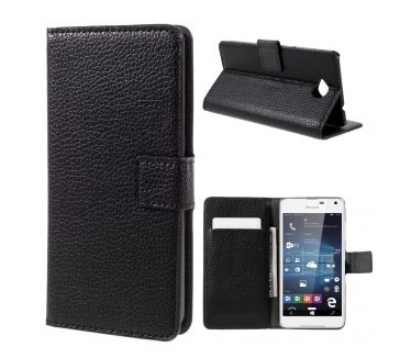 qMust Microsoft Lumia 650 Wallet Case - hoesje met stand - Black
