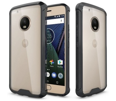 qMust Motorola Moto G5 Plus premium clear case met zwarte bumper