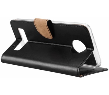 Luxe Lederen Bookcase hoesje voor de Motorola Moto Z3 Play - Zwart (Motorola Moto Z3 Play) Zwart