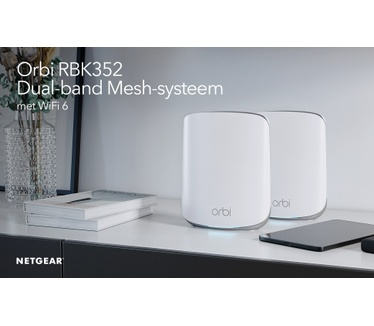 Netgear Orbi RBK352 AX1800 WiFi 6 Dual-band Mesh System (2-pack)