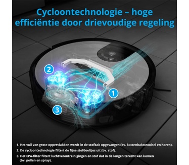Medion Robotstofzuiger S20 SW MD20011 | App- en Alexa-besturing | Stofzuigen en dweilen | Intelligente navigatie | Cycloontechnologie | Groot stofreservoir | 100 min. looptijd